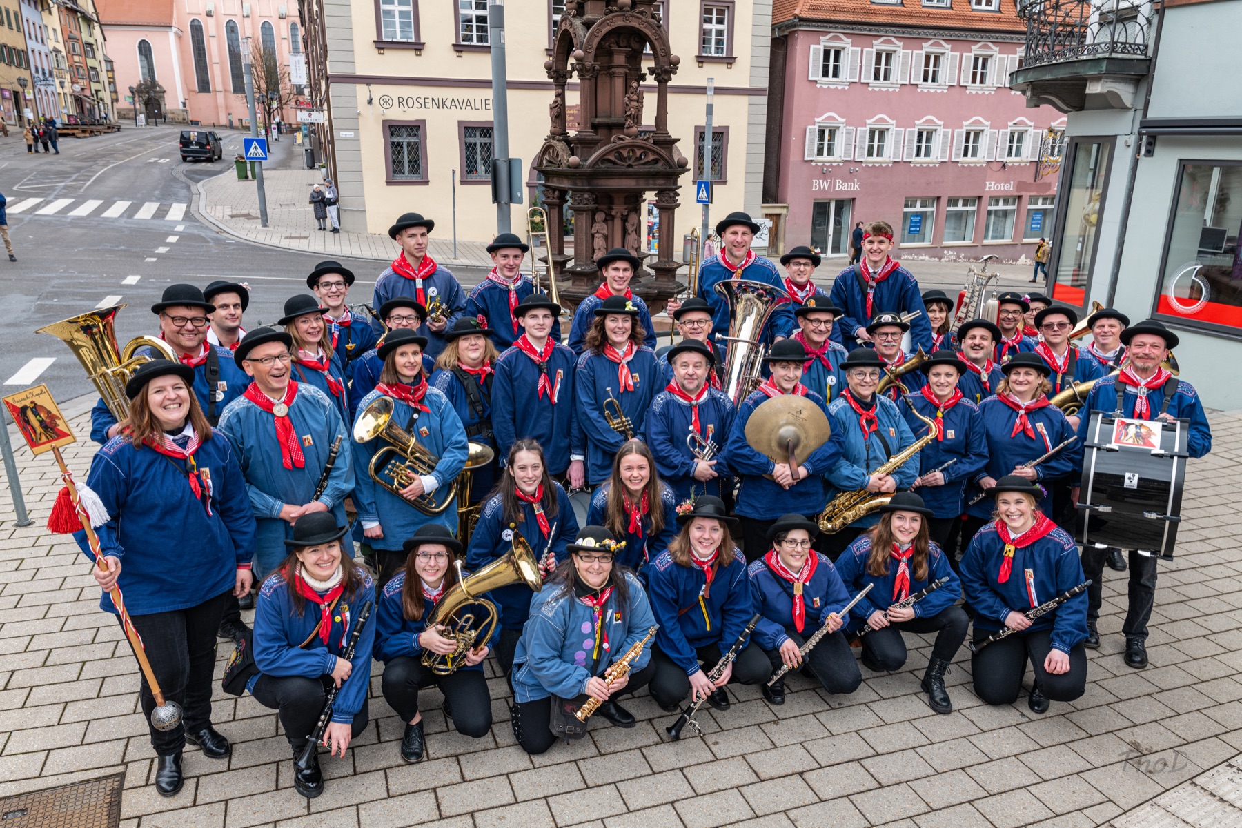 Die Tagwachkapelle Rottweil bei der Fasnet 2023